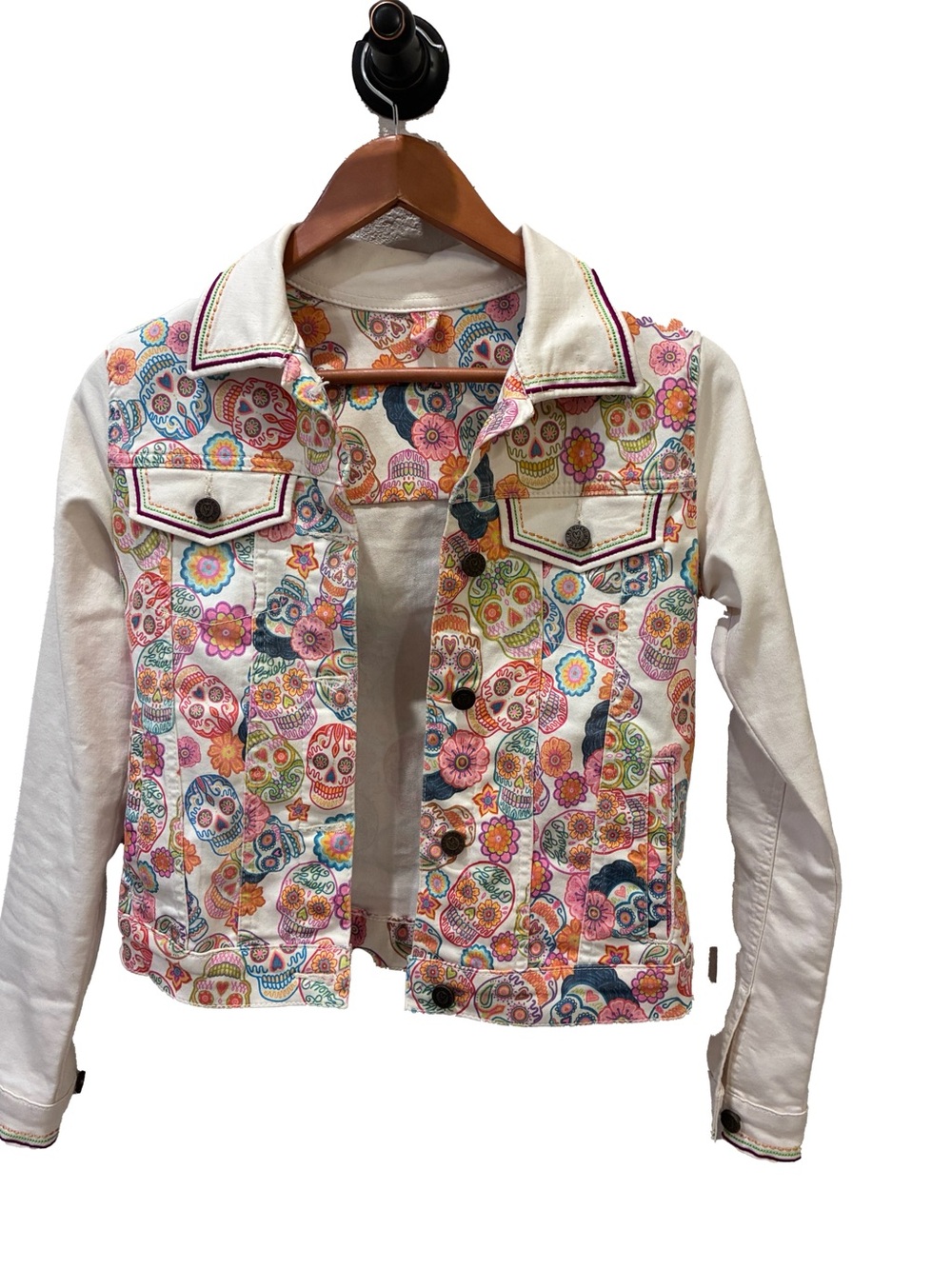 iAy Guey! Duval-Caramelos ‘sugar skull’ denim jacket. Size S - Picture 3 of 9
